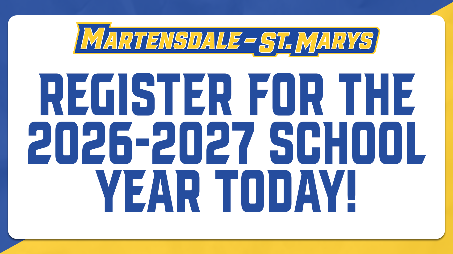 Register for the 2026-2027 School Year Today!